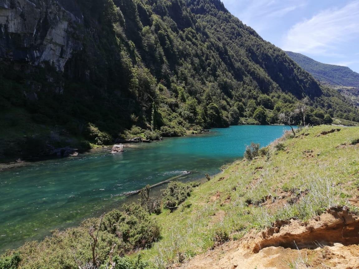 Turquoise canyon water in the River of Dreams backcountry